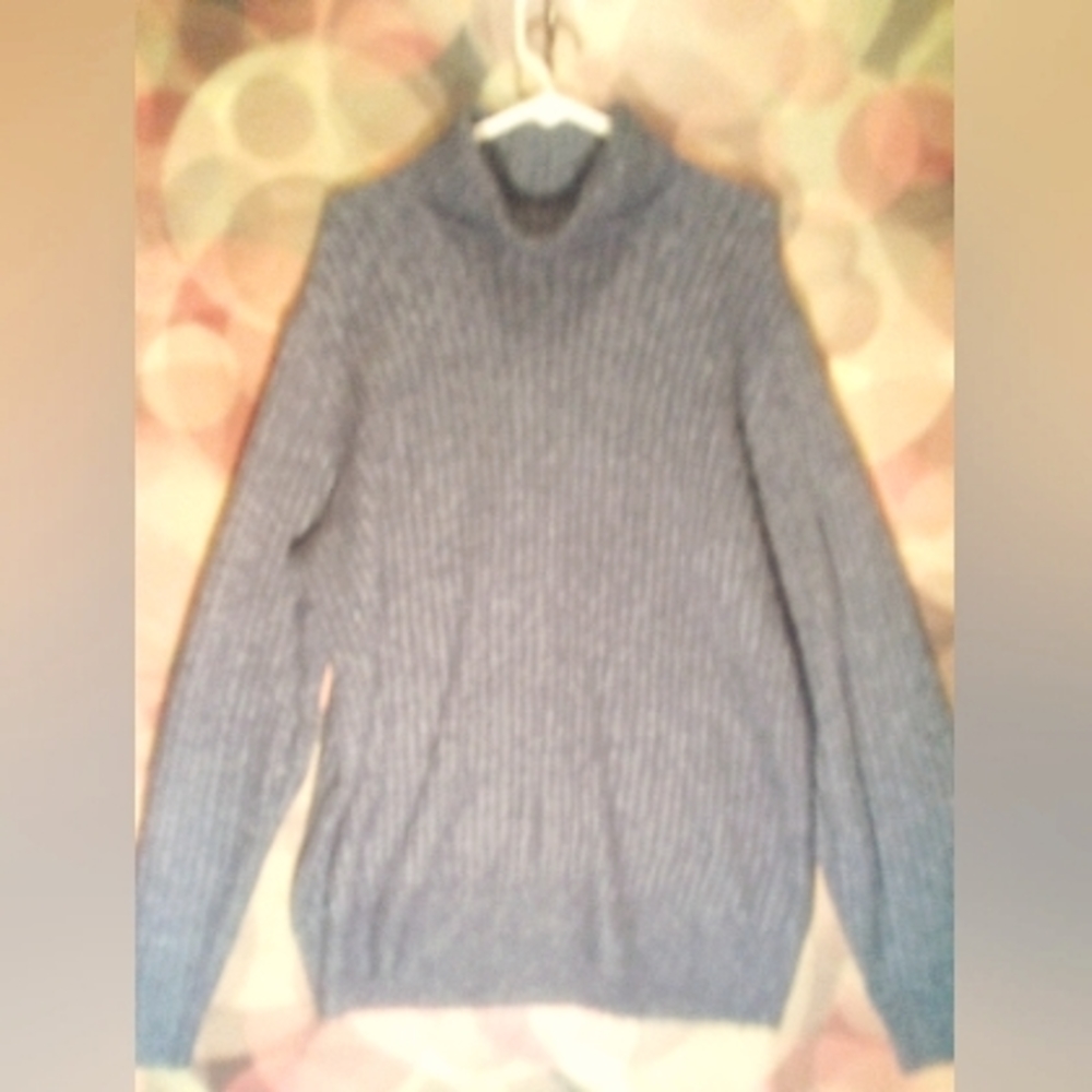 Rorie Whelan XL men's turtleneck charcoal wool sweater